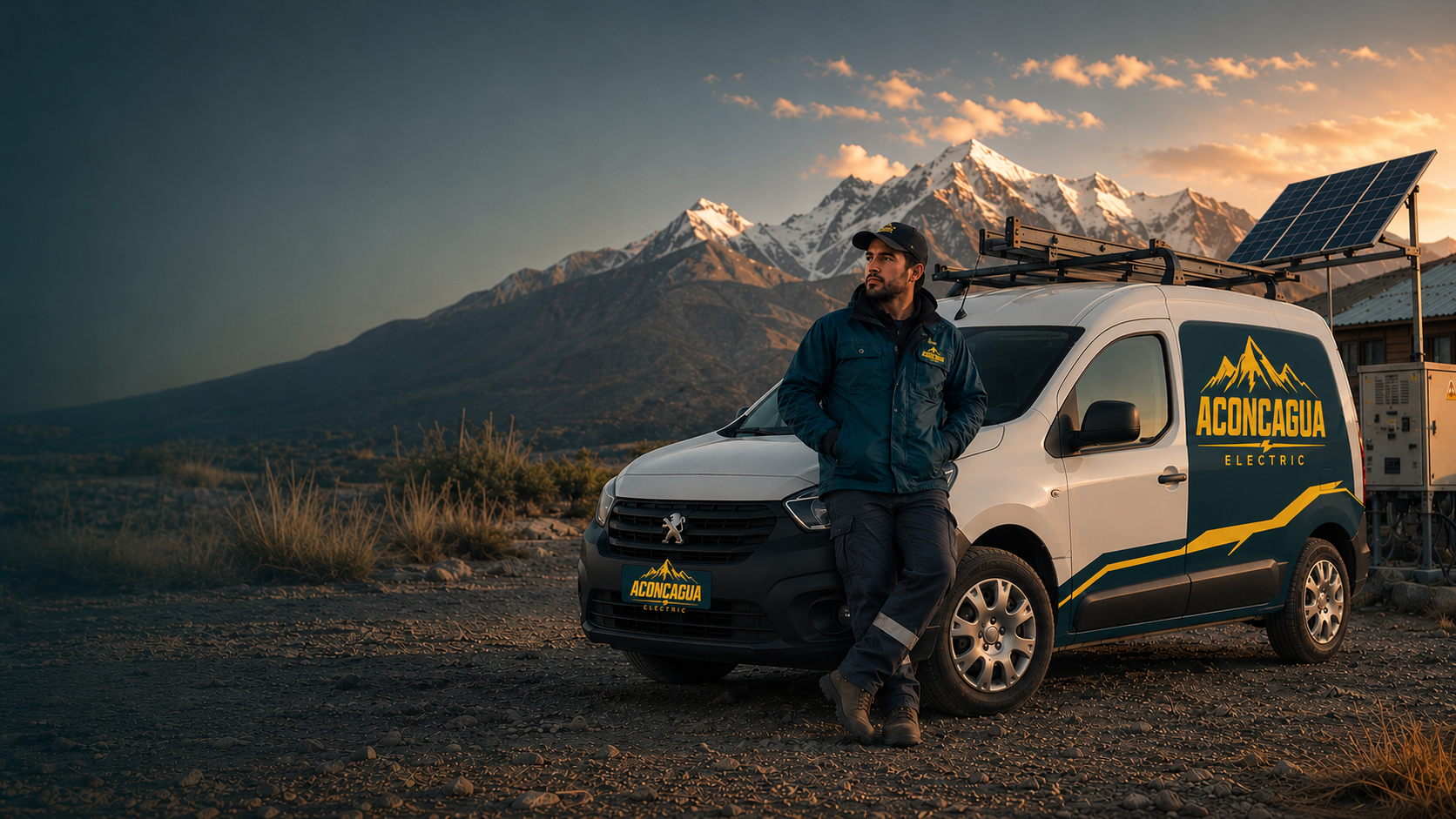 Furgón de Aconcagua Electric en cordillera